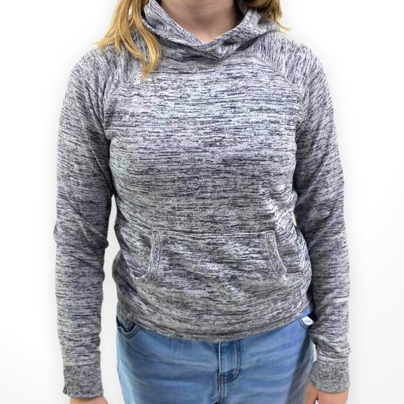 ATHLETA GIRL Gray Space Dye Pocket Front Pullover Hoodie - Picture 1 of 6